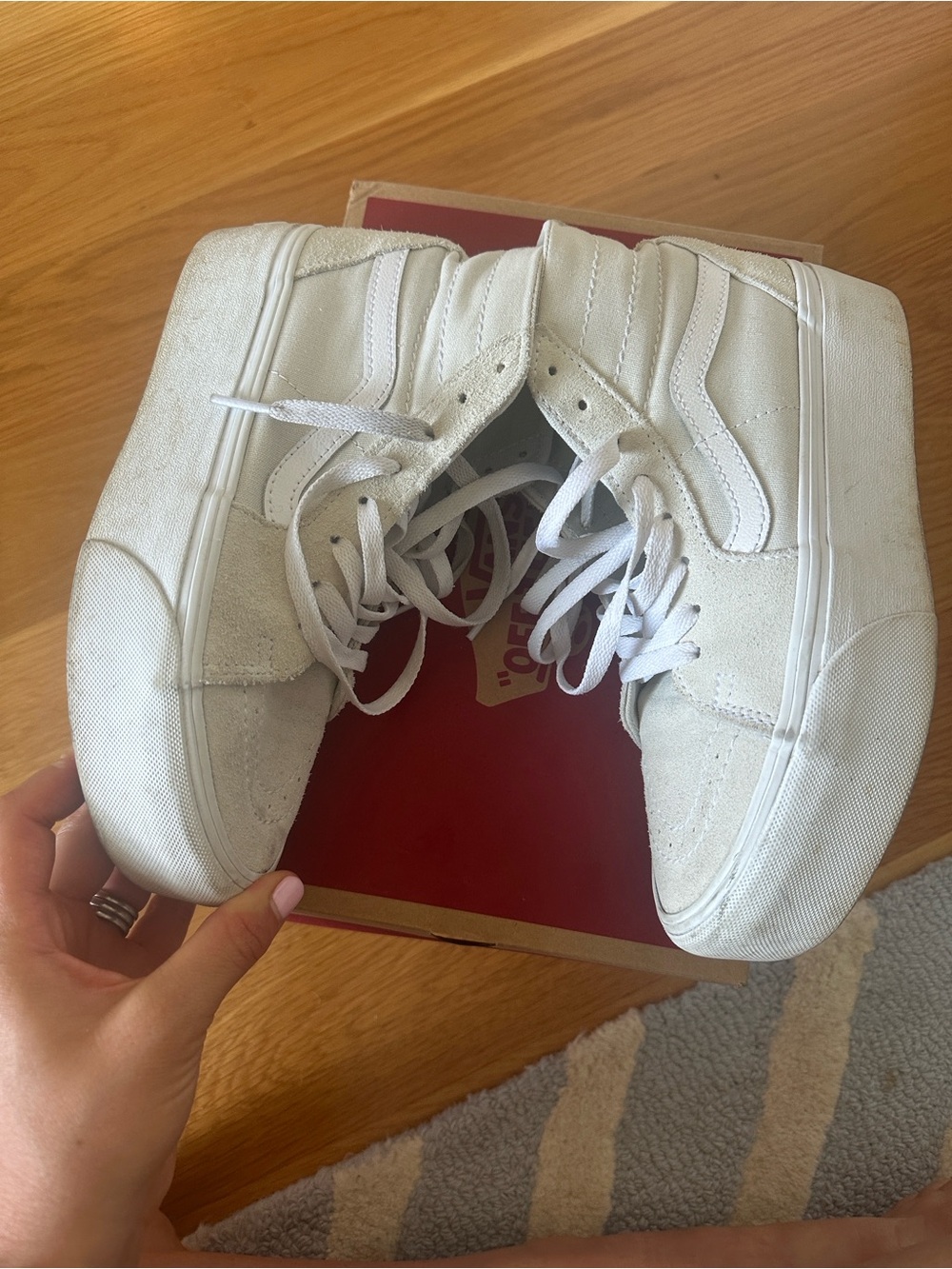 Vans Cream Platform Lace-Up Sneakers - Picture 7 of 9